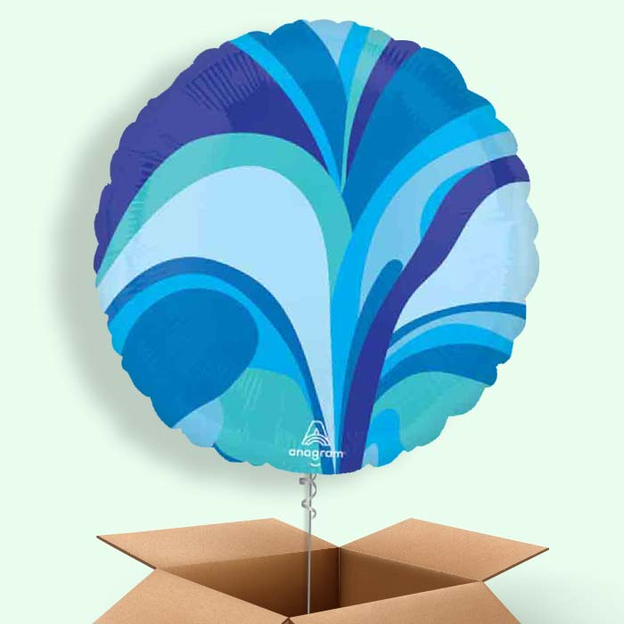 Blue Marble Round Helium Balloon in a Box - 1 Balloon | Party Save Smile