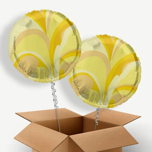 Gold Marble Round Helium Balloon Duo