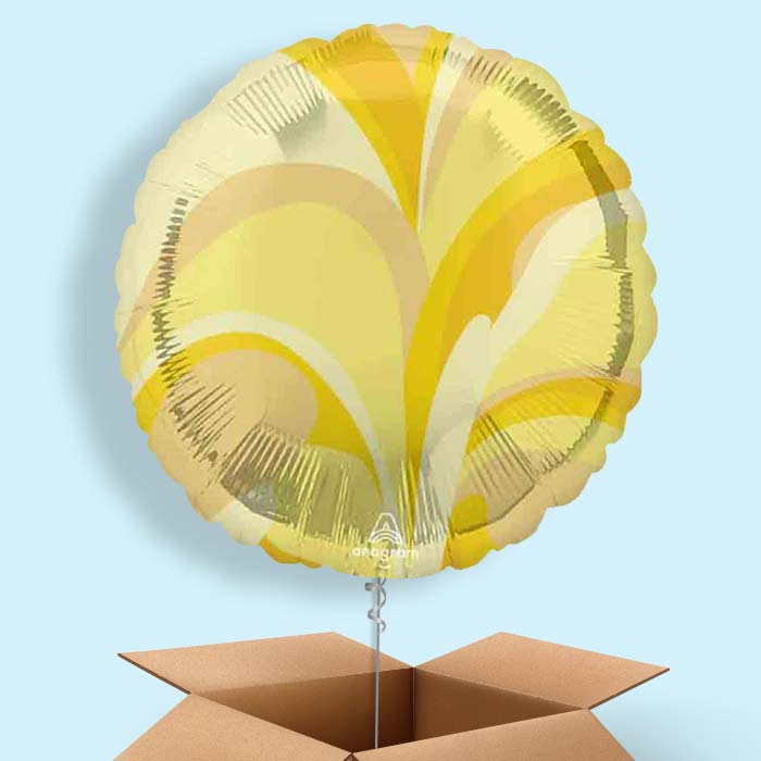 Gold Marble Round Helium Balloon in a Box - 1 Balloon | Party Save Smile