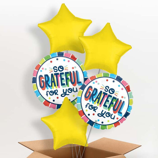 So Grateful for You Helium Balloon in a Box - 5 Balloons | Party Save Smile