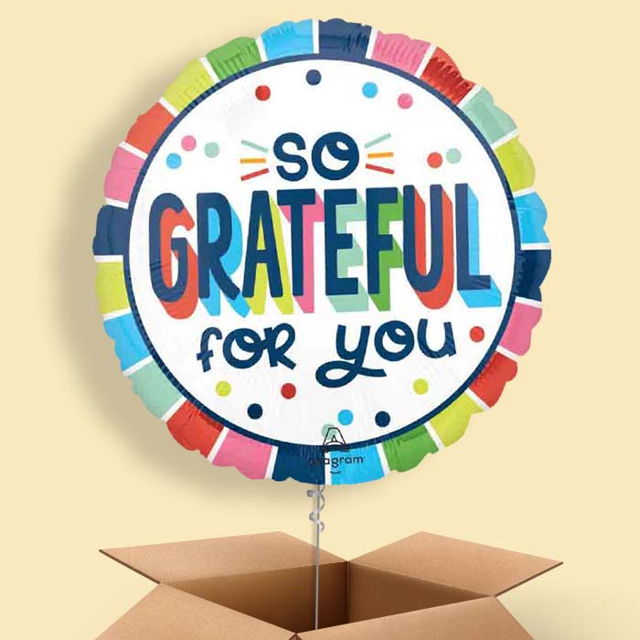 So Grateful for You Helium Balloon in a Box - 1 Balloon | Party Save Smile