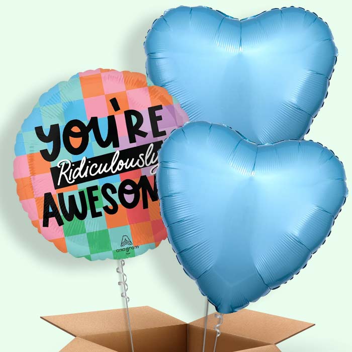 You're Ridiculously Awesome! Helium Balloon in a Box - 3 Balloons | Party Save Smile