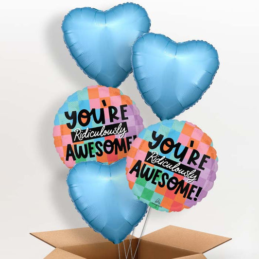You're Ridiculously Awesome! Helium Balloon in a Box - 5 Balloons | Party Save Smile