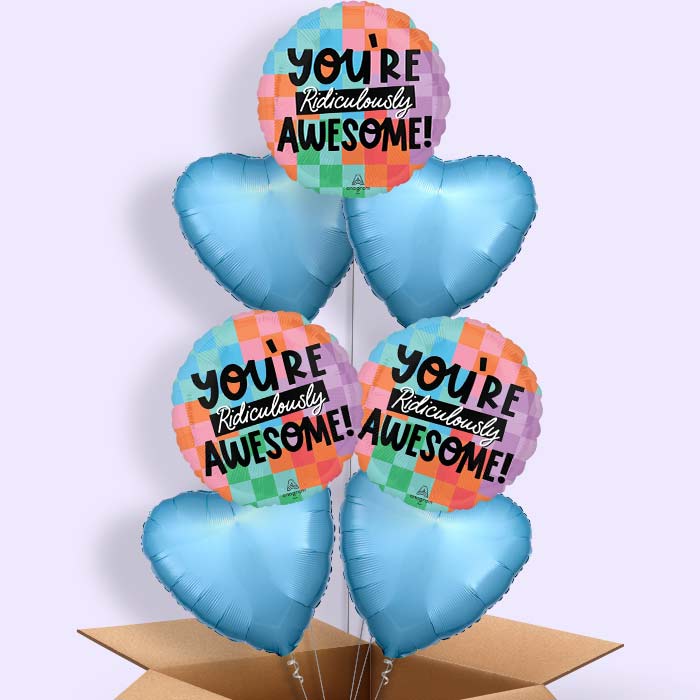 You're Ridiculously Awesome! Helium Balloon in a Box - 7 Balloons | Party Save Smile
