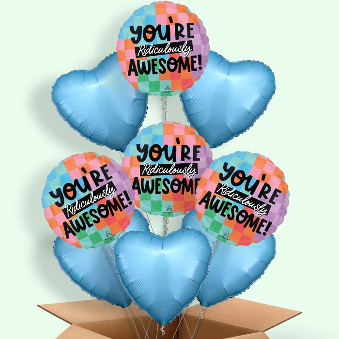 You're Ridiculously Awesome! Helium Balloon in a Box - 9 Balloons | Party Save Smile