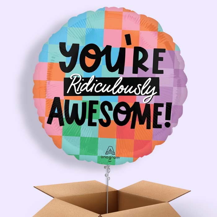 You're Ridiculously Awesome! Helium Balloon in a Box - 1 Balloon | Party Save Smile