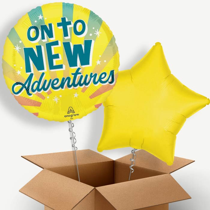 On To New Adventures Helium Balloon Pair | Party Save Smile