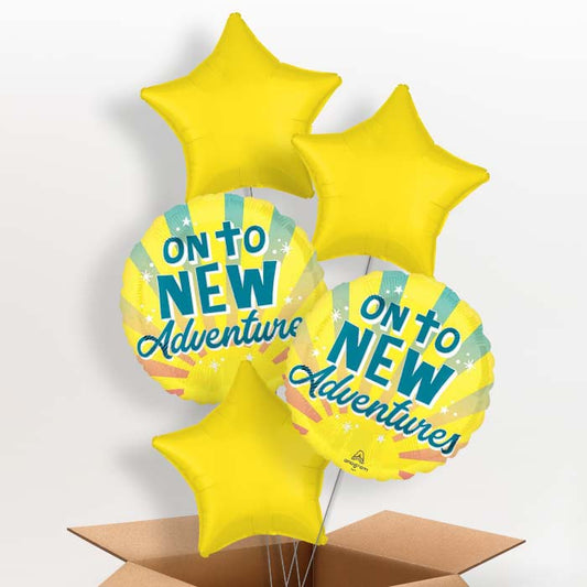 On To New Adventures Helium Balloon in a Box - 5 Balloons | Party Save Smile