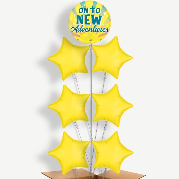 On To New Adventures Helium Balloon Arrangement | Party Save Smile