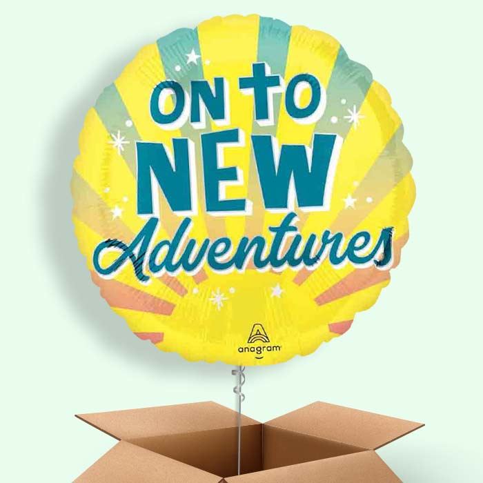 On To New Adventures Helium Balloon in a Box - 1 Balloon | Party Save Smile