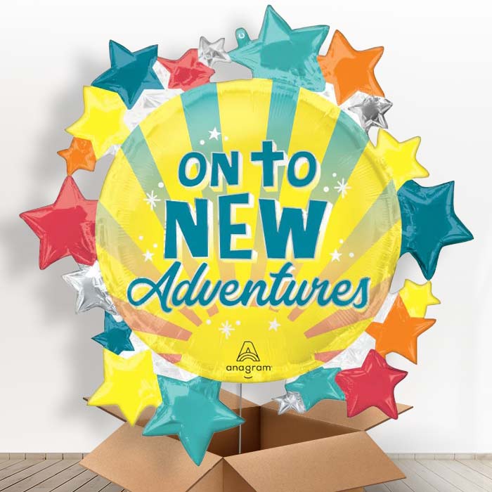 On To New Adventures Giant Helium Balloon in a Box - 1 x Giant Balloon | Party Save Smile