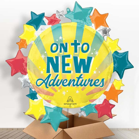 On To New Adventures Giant Helium Balloon in a Box - 1 x Giant Balloon | Party Save Smile
