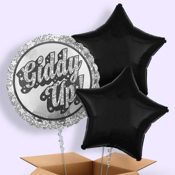 Disco Western Giddy Up Helium Balloon in a Box - 3 Balloons | Party Save Smile
