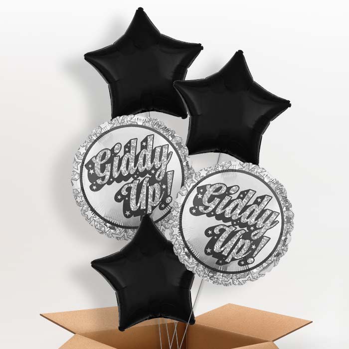 Disco Western Giddy Up Helium Balloon in a Box - 5 Balloons | Party Save Smile