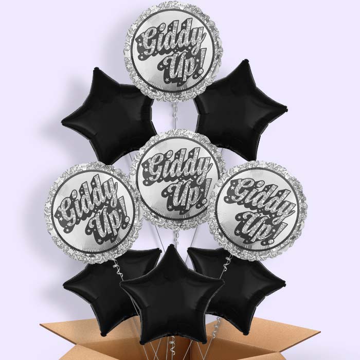 Disco Western Giddy Up Helium Balloon in a Box - 9 Balloons | Party Save Smile