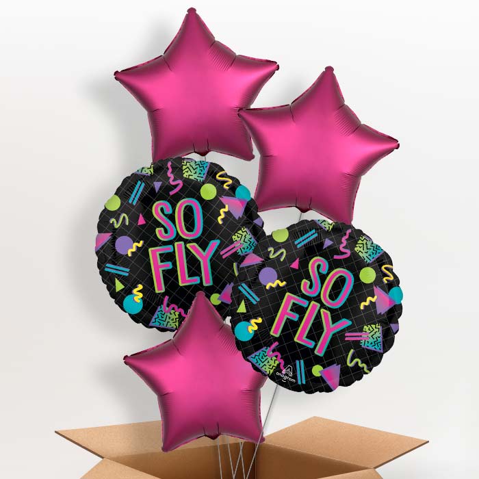 90s Party So Fly Helium Balloon in a Box - 5 Balloons | Party Save Smile