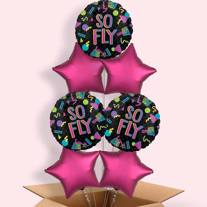 90s Party So Fly Helium Balloon in a Box - 7 Balloons | Party Save Smile