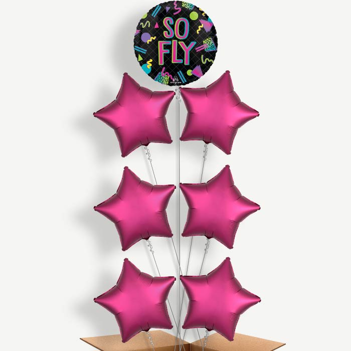 90s Party So Fly Balloon Arrangement Inflated with Helium | Party Save Smile