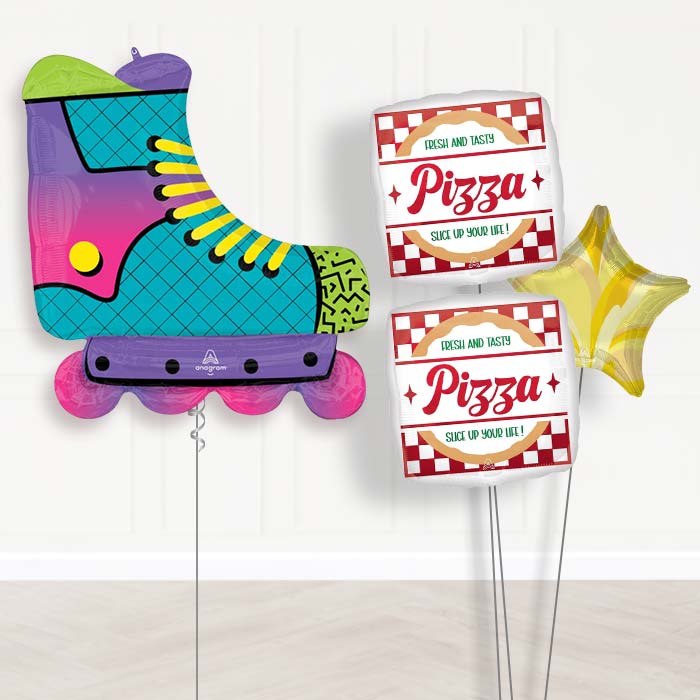 Roller Skate Balloon Bouquet Delivery-Giant Balloon + 2 Themed Balloons + 1 Plain Balloon 