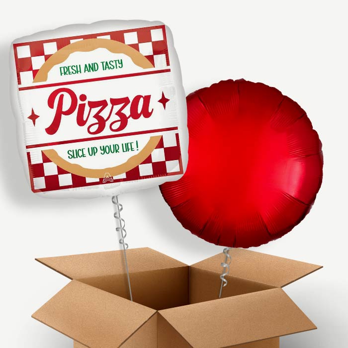 Pizza Party Helium Balloon Couple | Party Save Smile