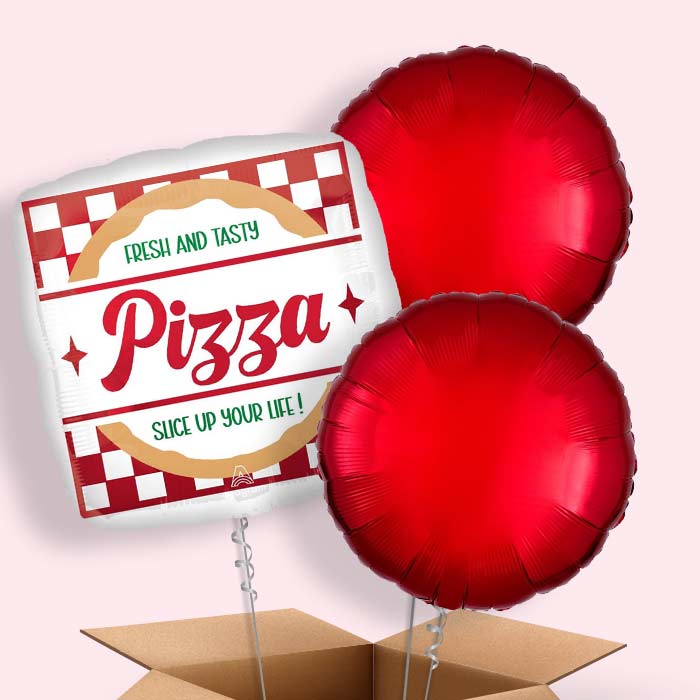 Pizza Party Helium Balloon in a Box - 3 Balloons | Party Save Smile