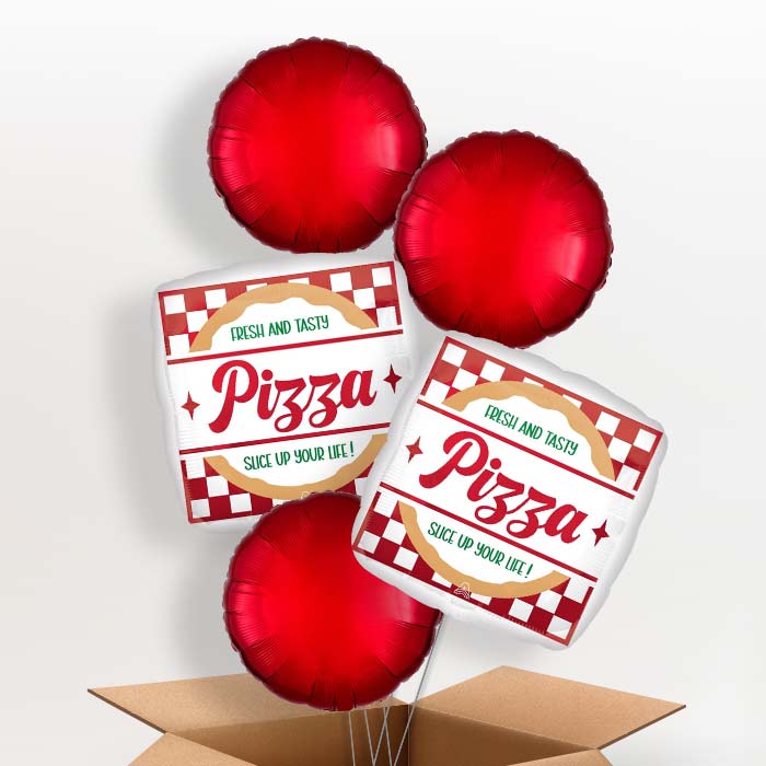 Pizza Party Helium Balloon in a Box - 5 Balloons | Party Save Smile