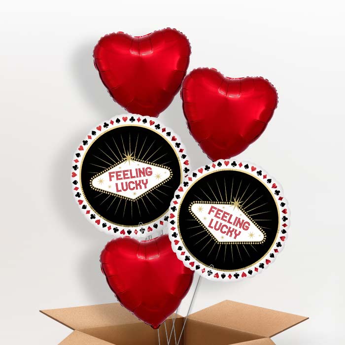 Feeling Lucky Casino Helium Balloon in a Box - 5 Balloons | Party Save Smile