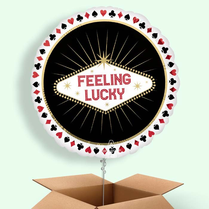 Feeling Lucky Casino Helium Balloon in a Box - 1 Balloon | Party Save Smile