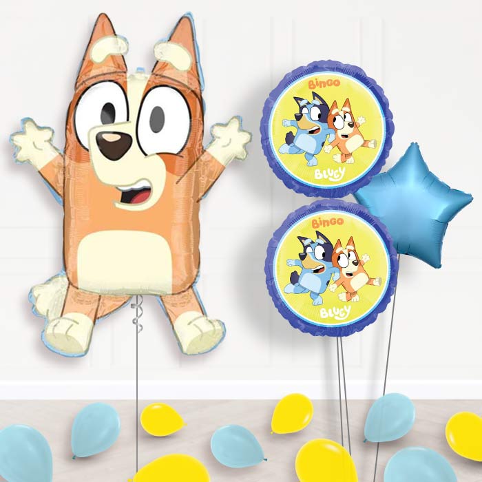 Giant Bingo Shaped Balloon Bouquet Delivery-Giant Balloon + 2 Themed Balloons + 1 Plain Balloon + Mini Balloons 