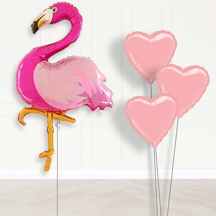Flamingo Inflated Helium Balloons Delivered - Plain Bouquet | Party Save Smile
