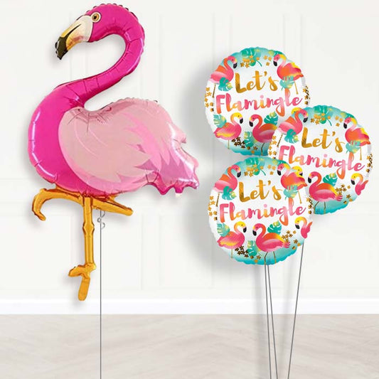 Flamingo Inflated Helium Balloons Delivered - Themed Bouquet | Party Save Smile
