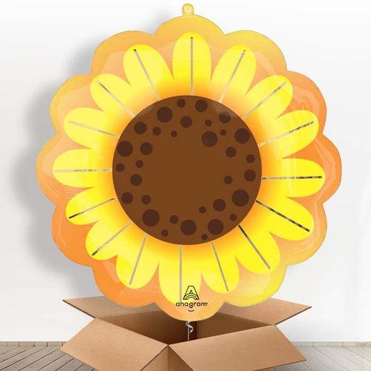 Sunflower Glow Helium Balloon in a Box - 1 x Giant Balloon | Party Save Smile