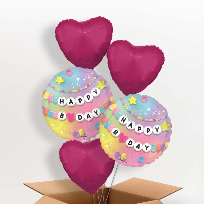 Best Friend Happy Birthday Helium Balloon in a Box - 5 Balloons | Party Save Smile