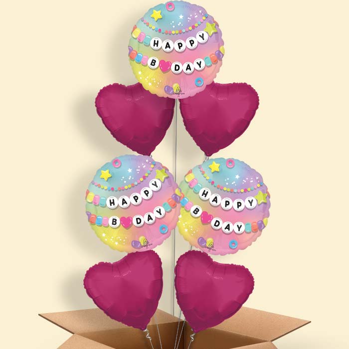 Best Friend Happy Birthday Helium Balloon in a Box - 7 Balloons | Party Save Smile