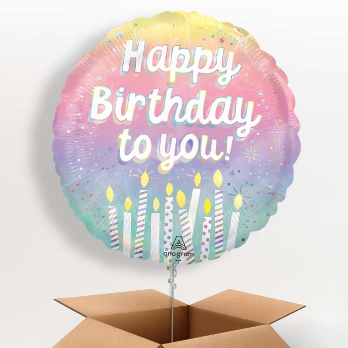 Birthday Cake Candles Happy Birthday To You Helium Balloon in a Box - 1 Balloon | Party Save Smile