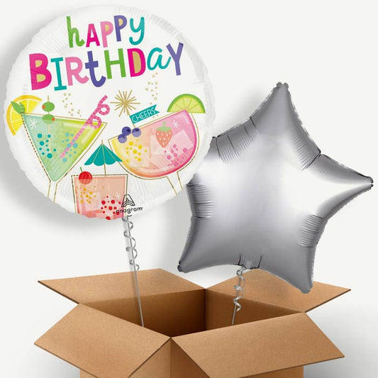 Cocktail Surprise Happy Birthday Helium Balloon Two | Party Save Smile