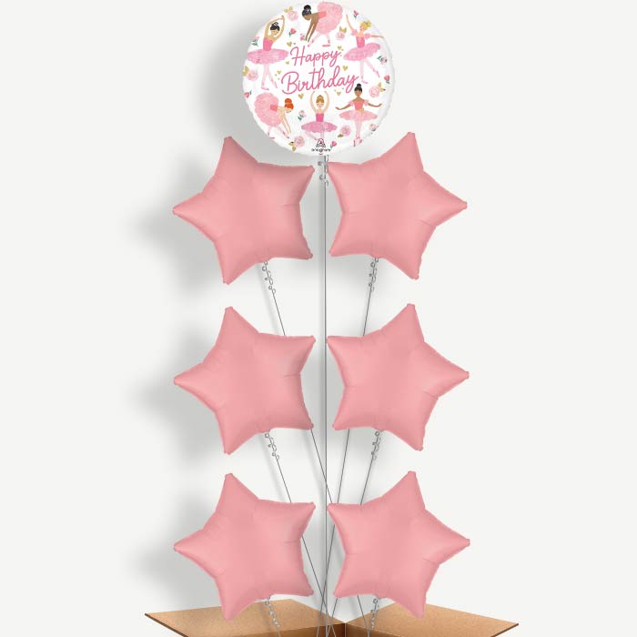 Ballerina Girl Happy Birthday Helium Balloon Arrangement | Party Save Smile
