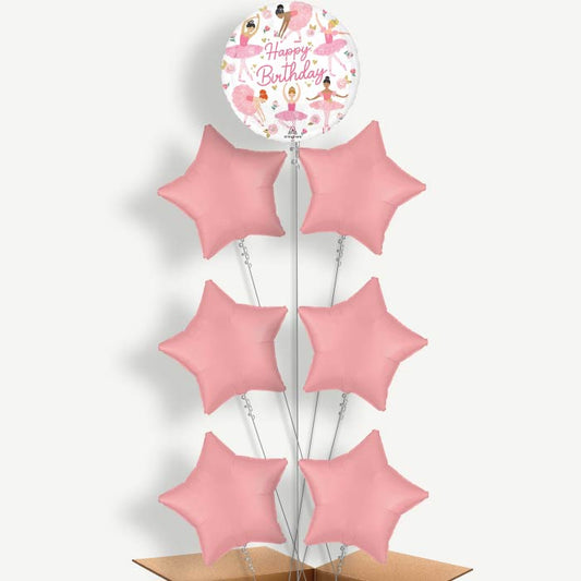 Ballerina Girl Happy Birthday Helium Balloon Arrangement | Party Save Smile