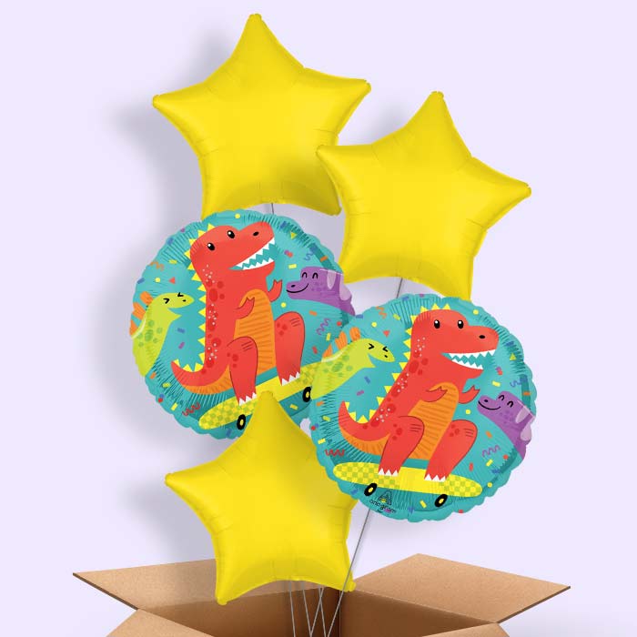 Cool Dinosaurs Helium Balloon in a Box - 5 Balloons | Party Save Smile