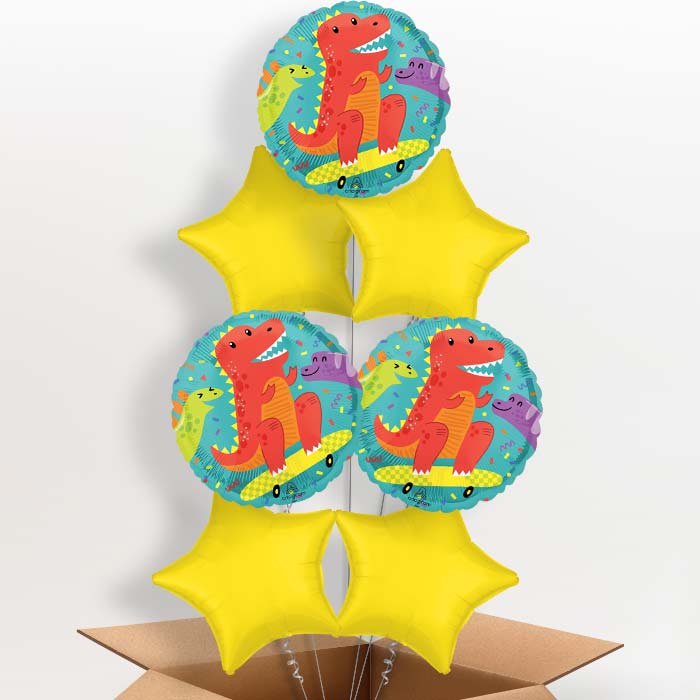 Cool Dinosaurs Helium Balloon in a Box - 7 Balloons | Party Save Smile