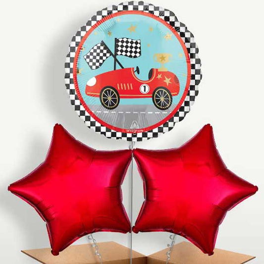 Race Cars Bunch of Balloons Inflated with Helium | Party Save Smile