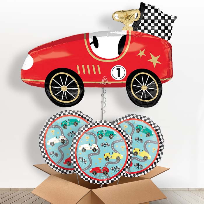 Classic Race Car Helium Balloon in a Box