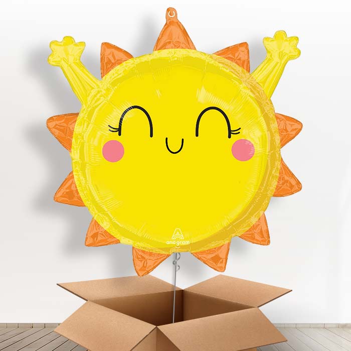 Sending You Sunshine Helium Balloon in a Box - 1 x Giant Balloon | Party Save Smile