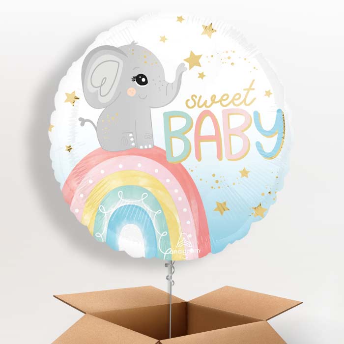 Sweet Baby Elephant Helium Balloon in a Box - 1 Balloon | Party Save Smile