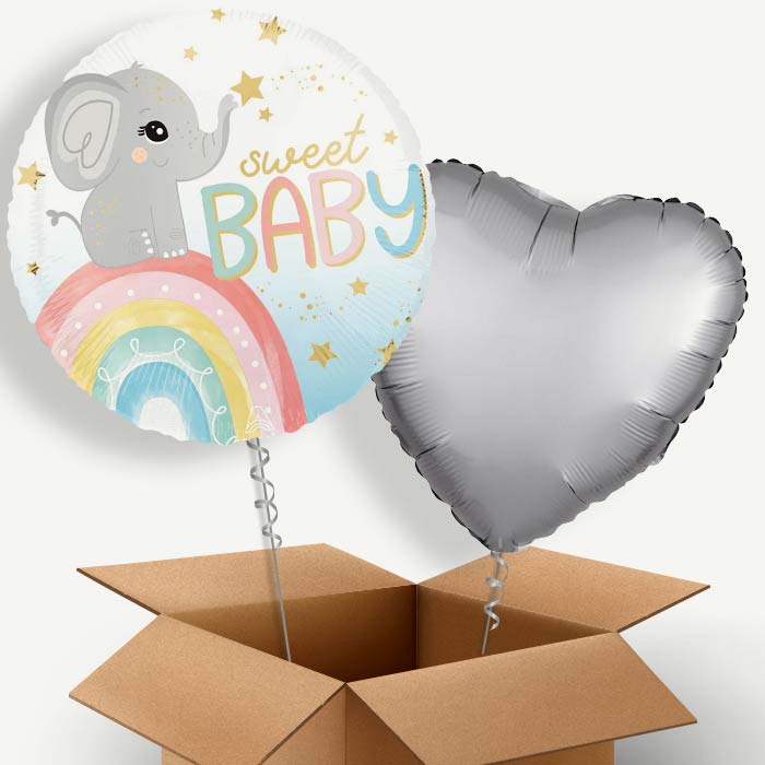 Sweet Baby Elephant Helium Balloon Two | Party Save Smile