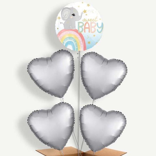 Sweet Baby Elephant Helium Cluster Balloons | Party Save Smile