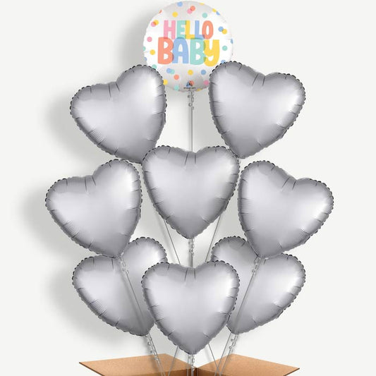 Polka Dot Hello Baby Helium Balloon Bundle | Party Save Smile