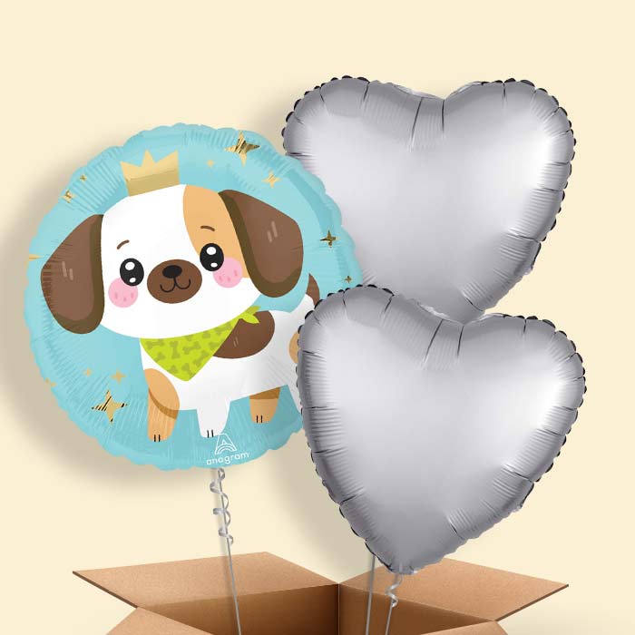 Kawaii Puppy Helium Balloon in a Box | Party Save Smile -3 Balloons
