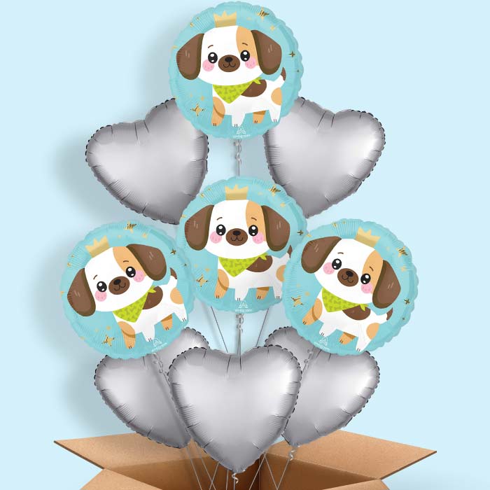 Kawaii Puppy Helium Balloon in a Box | Party Save Smile -9 Balloons
