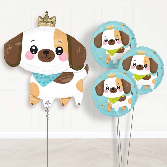 Kawaii Puppy Balloon Bouquet Delivery - 1 x Giant Balloon with Themed Bouquet | Party Save Smile